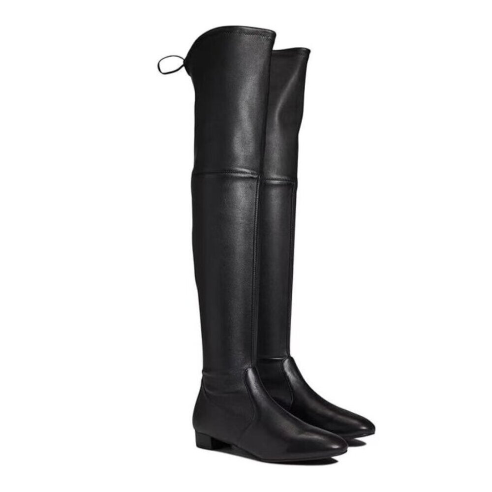 NIB Stuart Weitzman Genna 25 City Boot Over the Knee Leather Black